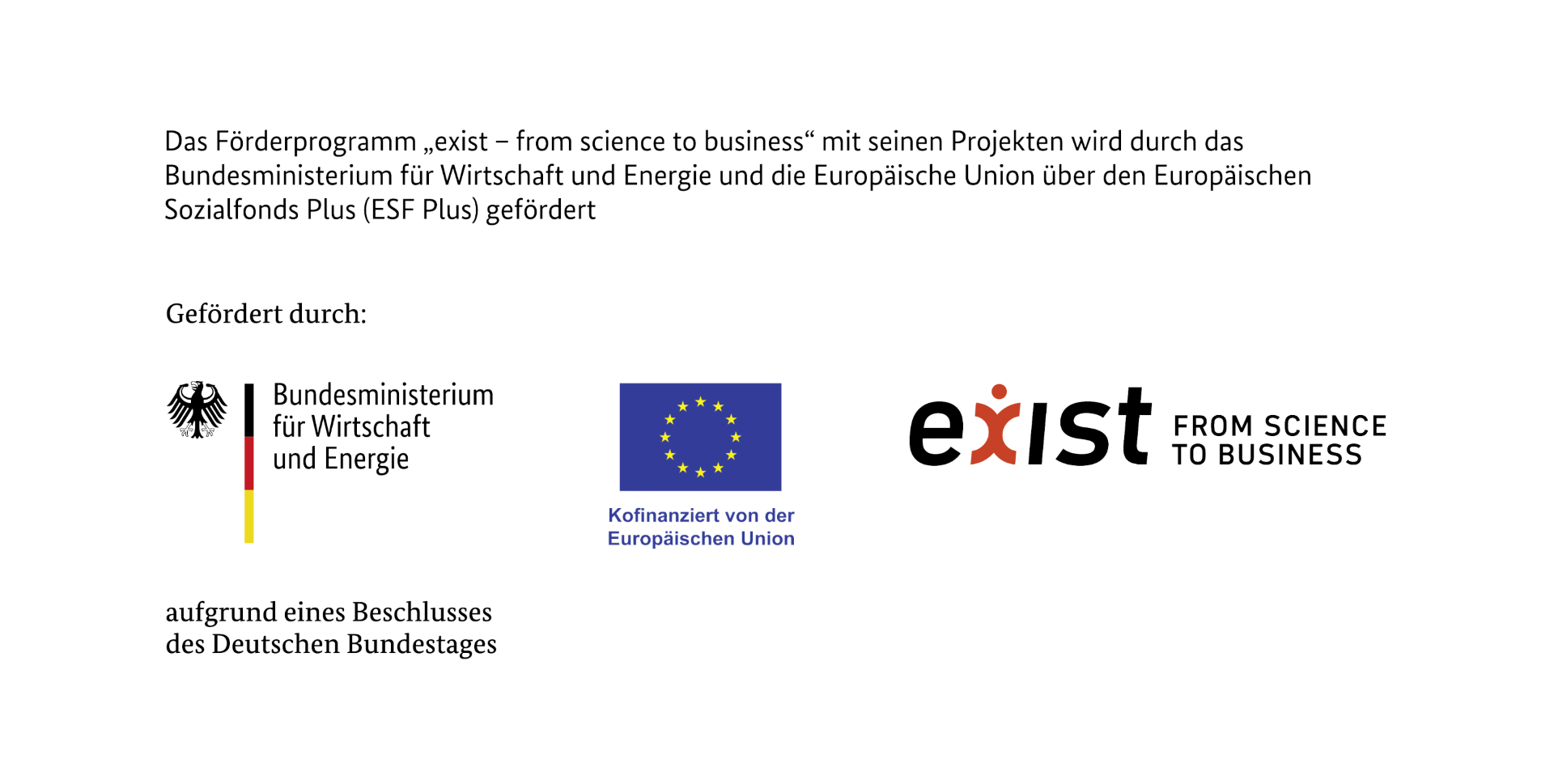 Gefördert durch BMWi, EXIST und ESF Plus